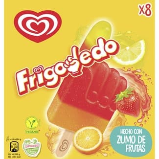 Frigodedo helado con zumo de frutas 8 unidades estuche 512 ml - Frigo
