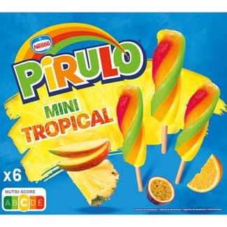 Tropical mini helado sabor frutas tropicales sin gluten 6 unidades estuche 360 ml - Nestle Pirulo
