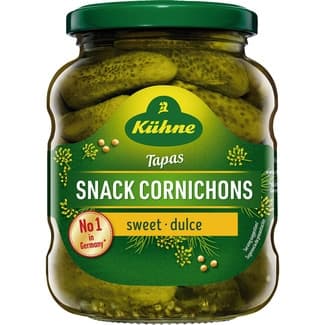 Tapas pepinillos sabor dulce frasco 190 g neto escurrido - Kuhne