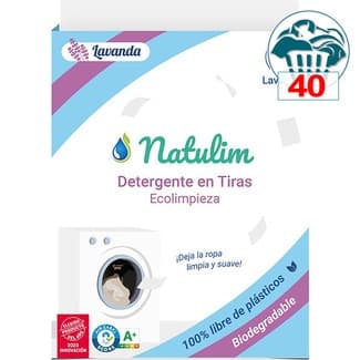Detergente en tiras Ecolimpieza lavanda caja 40 dosis - Natulim