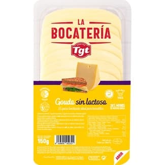 Queso gouda de vaca elaborado con leche pasteurizada en lonchas sin lactosa envase 150 g - La Bocateria