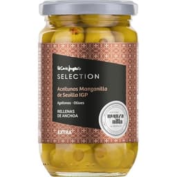 Aceituna manzanilla rellenas de anchoa IGP de Sevilla frasco 150 g neto escurrido - El Corte Ingles Selection