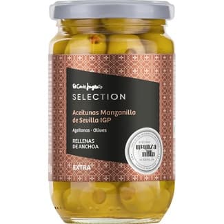 Aceituna manzanilla rellenas de anchoa IGP de Sevilla frasco 150 g neto escurrido - El Corte Ingles Selection