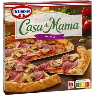 Pizza con jamón, salami y champiñones Speciale estuche 415 g - Dr.oetker Casa Di Mama