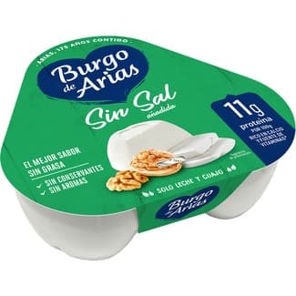 Queso fresco natural sin sal mini pack 3 x 72 g envase 216 g - Burgo De Arias