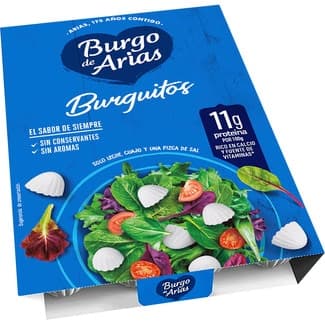 Burguitos queso fresco natural 24 unidades envase 108 g - Burgo De Arias