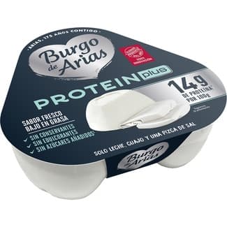 Protein Plus queso fresco alto en proteínas bajo en grasa sin azúcares añadidos pack 3 x 70 g envase 210 g - Burgo De Arias