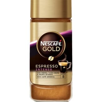 Café soluble espresso intenso 100% arábica intensidad 8 frasco 100 g - Nescafe Gold