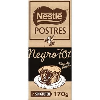 Chocolate negro 70% para repostería fácil de fundir sin gluten tableta 170 g - Nestle Postres