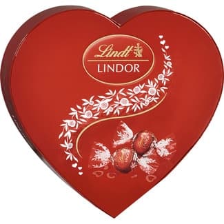 Bombones de chocolate con leche en caja con forma de corazón estuche 200 g - Lindt Lindor