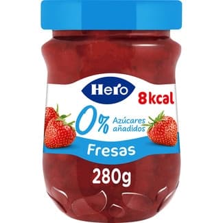 Confitura de fresas 0% azúcares añadidos frasco 280 g - Hero