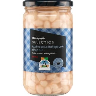 Alubia blanca IGP de la Bañeza-León riñón extra cocida al natural frasco 400 g neto escurrido - El Corte Ingles Selection