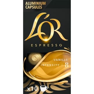 Café espresso con sabor a vainilla Flavours Collection estuche 10 cápsulas compatibles con máquinas Nespresso - L'or Espresso