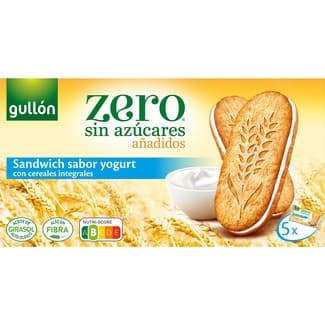 Galletas sandwich sabor yogurt con cereales integrales sin azúcares añadidos paquete 220 g - Gullon Zero