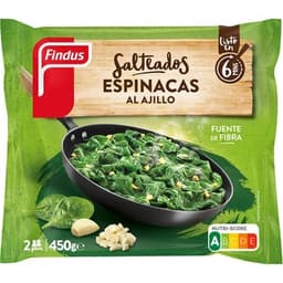 Tradicionales espinacas al ajillo 2 raciones bolsa 450 g - Findus