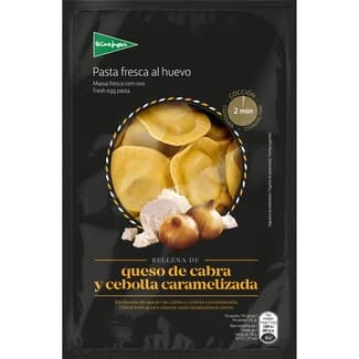 Pasta fresca soles al huevo rellena de queso de cabra y cebolla caramelizada envase 250 g - El Corte Ingles