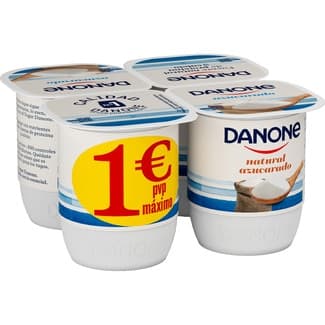 Yogur natural azucarado pack 4 unidades 120 g - Danone