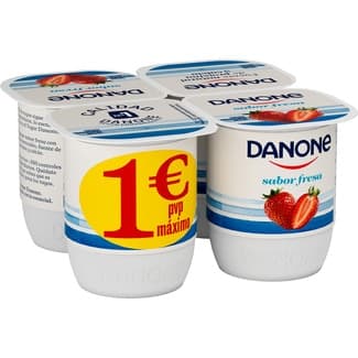 Yogur sabor fresa sin gluten pack 4 unidades 120 g - Danone
