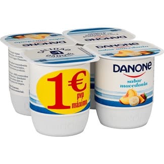 Yogur sabor macedonia sin gluten pack 4 unidades 120 g - Danone