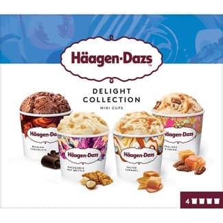 Delight Collection tarrinas de helado distintas variedades 4 unidades estuche 380 ml - Haagen-dazs