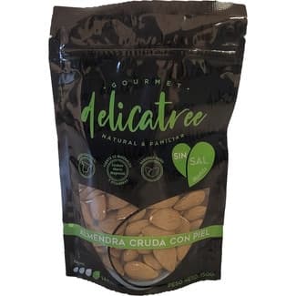 Almendras crudas con piel sin sal bolsa 150 g - Delicatree