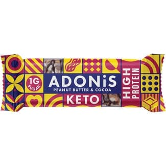 Keto barrita proteica de mantequilla de cacahuete y cacao unidad 45 g - Adonis