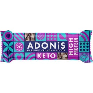 Keto barrita proteica de avellana crujiente y cacao unidad 45 g - Adonis