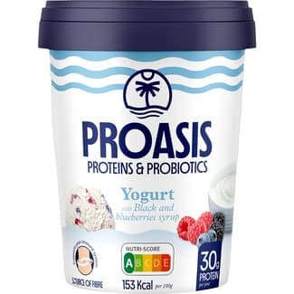 Helado proteico y con probióticos de yogur con sirope de arándanos negros tarrina 500 ml - Proasis