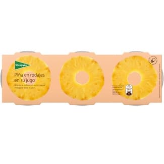 Piña en su jugo en rodajas pack 3 latas 139 g neto escurrido - El Corte Ingles
