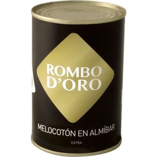 Melocotón en almíbar en mitades lata 240 g neto escurrido - Rombo D'oro