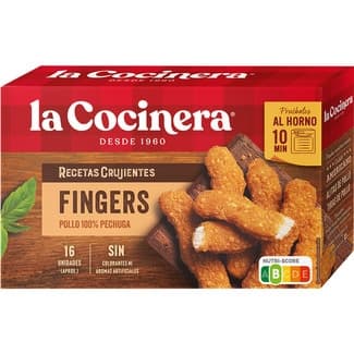 Recetas Crujientes fingers de pollo 16 unidades aprox estuche 320 g - La Cocinera