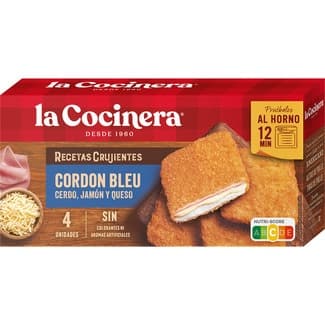 Recetas Crujientes cordon bleu de cerdo jamón y queso 4 unidades estuche 376 g - La Cocinera