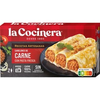 Canelones de carne con tomate 2 raciones estuche 500 g - La Cocinera Recetas Artesanas