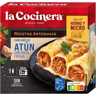 Canelones de atún con pasta fresca 1 ración estuche 280 g - La Cocinera Recetas Artesanas