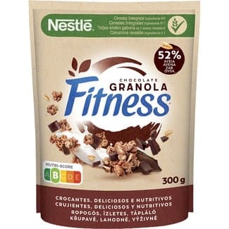 Cereales de desayuno granola de avena y trigo integral con pepitas de chocolate bolsa 300 g - Nestle Fitness