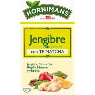 Infusión de jengibre con té matcha, regaliz, manzana y naranja estuche 20 bolsitas - Hornimans