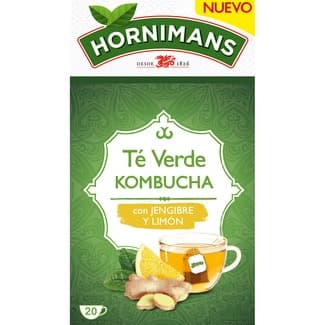 Té verde kombucha con jengibre y limón estuche 20 bolsitas - Hornimans