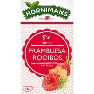 Frutal infusión de frambuesa y rooibos sin teína estuche 20 bolsitas - Hornimans