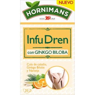 Infudren infusión de cola de caballo, gingko biloba y naranja estuche 20 bolsitas - Hornimans