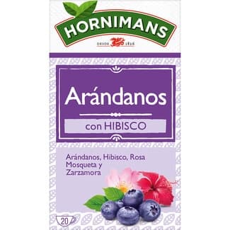 Infusión de arándanos, hibisco, rosa mosqueta y zarzamora estuche 20 bolsitas - Hornimans