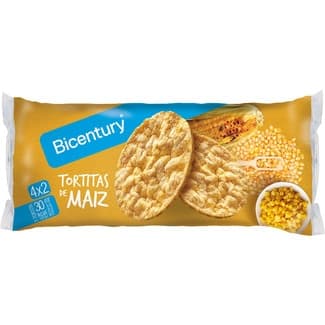 Tortitas de maíz packs 4x2 unidades envase 65 g - Bicentury