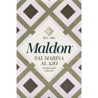 Sal marina al ajo con ajo asado y silvestre caja 100 g - Maldon