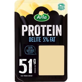 Protein queso de vaca 5% m.g. con proteínas 51 g en lonchas envase 150 g elaborado con leche pasteurizada - Arla