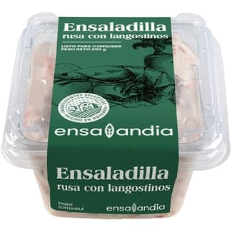 Ensaladilla rusa con langostinos tarrina 250 g - Ensalandia