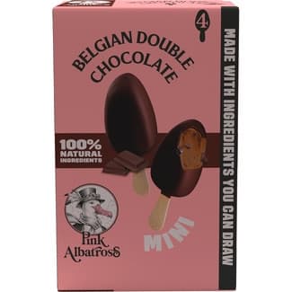 Mini bombón helado de doble chocolate belga 4 unidades 200 ml - Pink Albatross