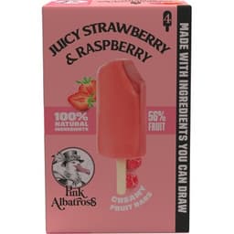 Helado cremoso frutal de frambuesa y fresa 4 unidades 260 ml - Pink Albatross