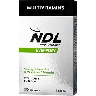 Everyday vitalidad y energía con ginseng, hesperidina, vitaminas y minerales envase 30 cápsulas - Ndl Pro-health
