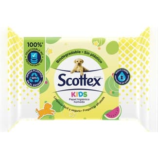 Papel higiénico húmedo Kids con fragancia afrutada paquete 74 unidades - Scottex