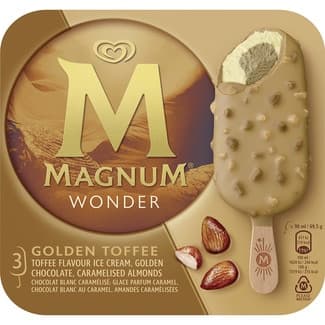 Wonder helado de nata con dátil y almendras caramelizadas 3 unidades estuche 270 ml - Magnum