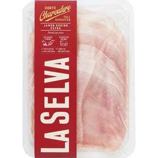 Corte Charcutero jamón cocido extra en lonchas sin gluten sin lactosa envase 90 g - La Selva